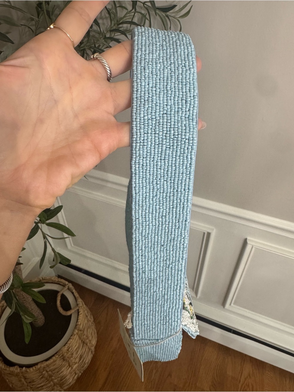 Sol + Mer Blue beaded Paris Theme Shoulder Bag - Picture 7 of 8